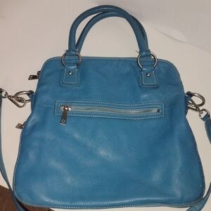 Talbots Turquoise Blue Leather Satchel